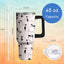 Vaso acero inox 40oz con asa pajilla diseño gato