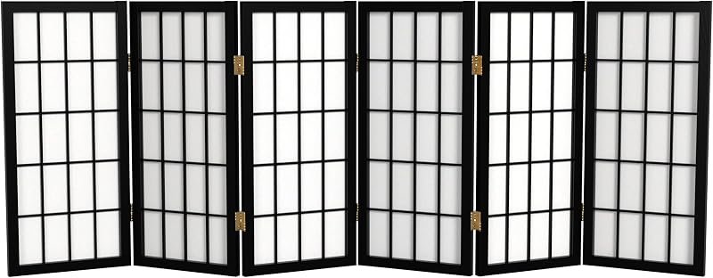 Biombo Shoji portátil 2ft madera negro