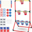 Set patio 3en1 con canastas iluminadas y puf