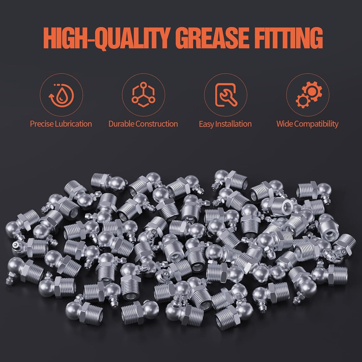 Racores grasa Zerk 1/8-27 con llave para maquinaria