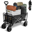 Carro plegable resistente 300lb para bebidas y comestibles negro