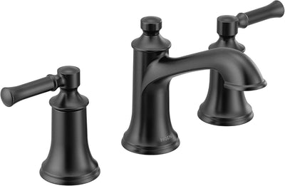 Grifo de lavabo arco alto 2 manijas negro mate 3 agujeros