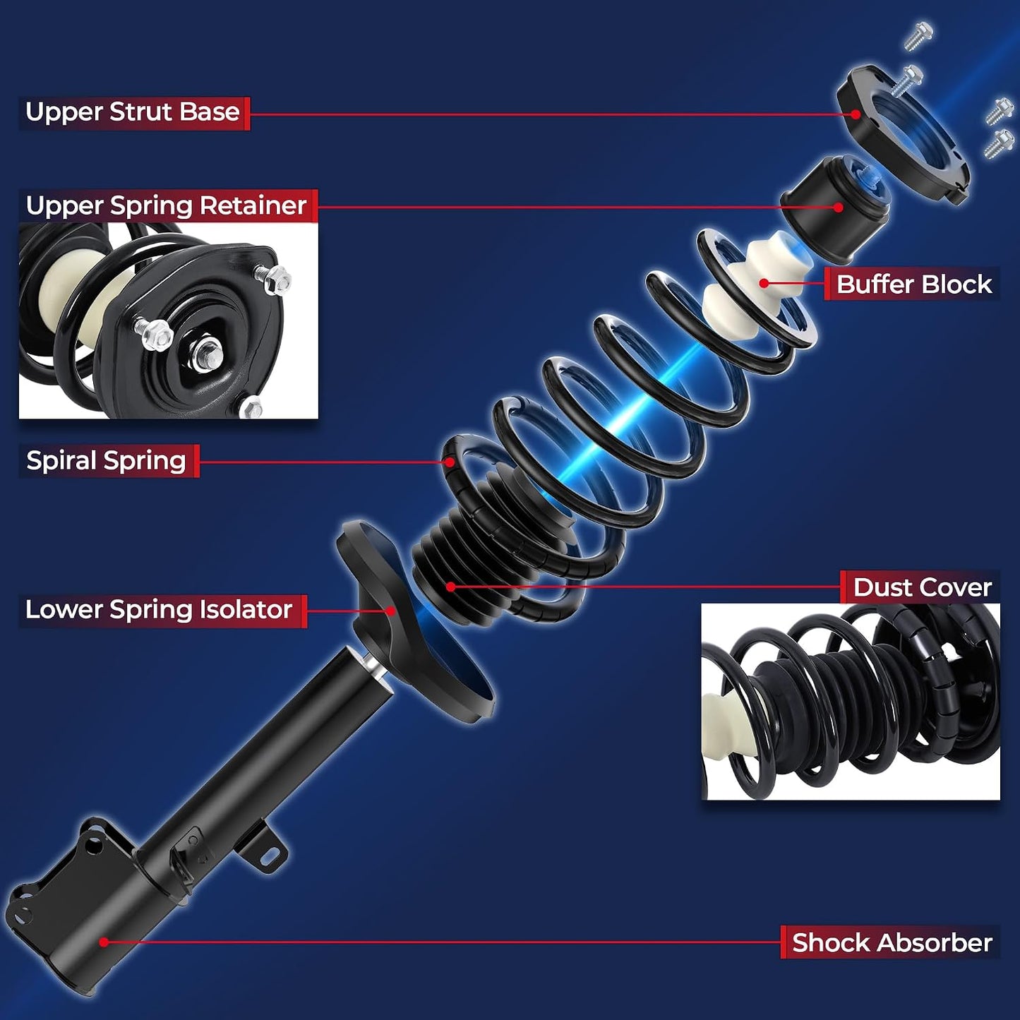 Set amortiguadores delanteros Dodge Dart 13-16 2 Pzas