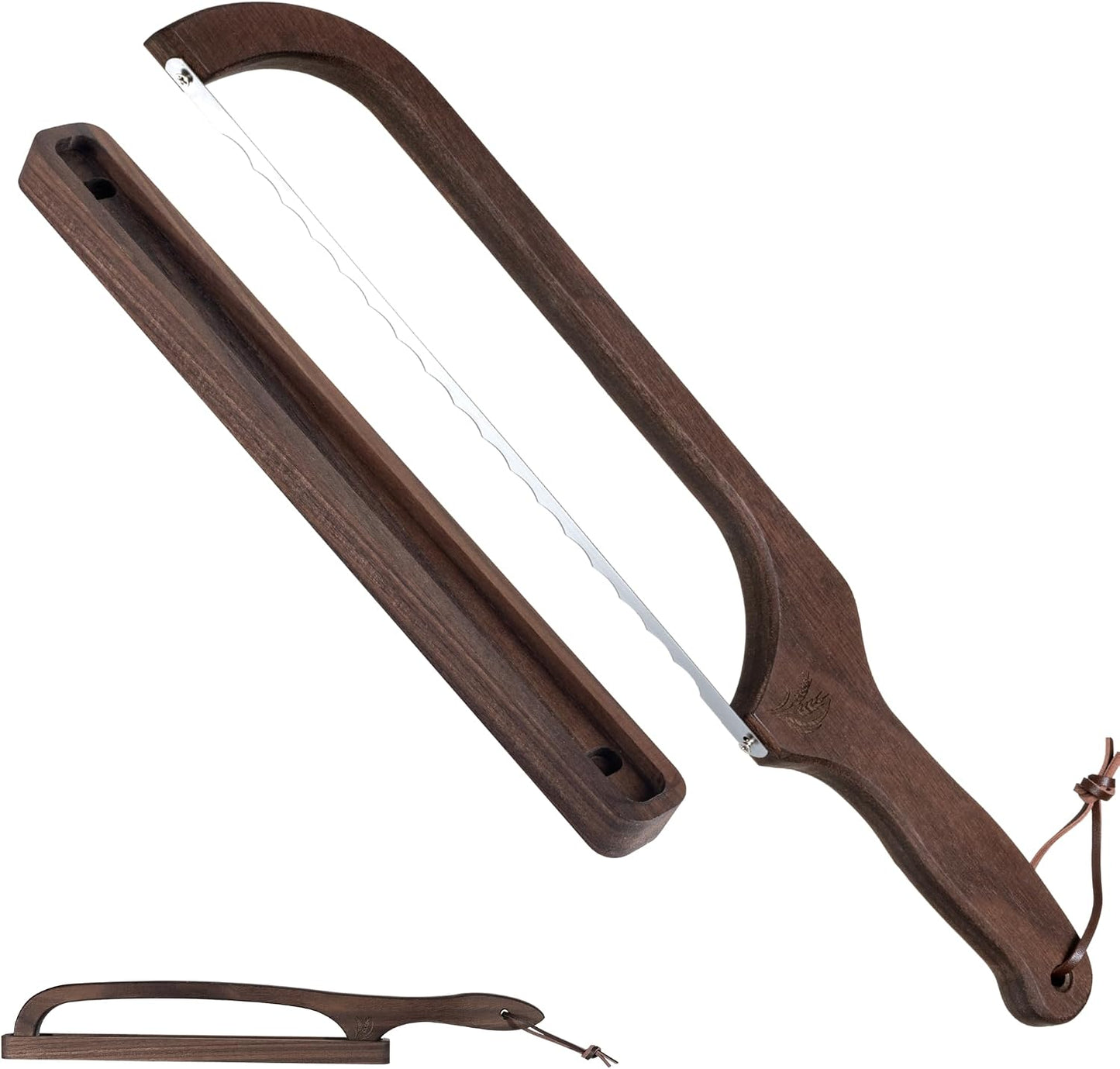 Cuchillo pan madera 16.5pulg rebanador lazo acero