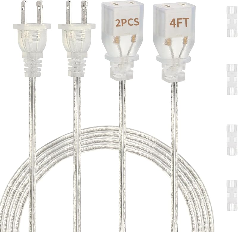 2 Cables Extensión 4ft UL/ETL Macho Hembra