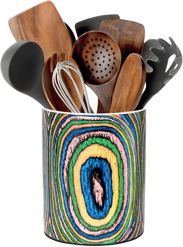 Soporte utensilios cerámica organizador cocina madera