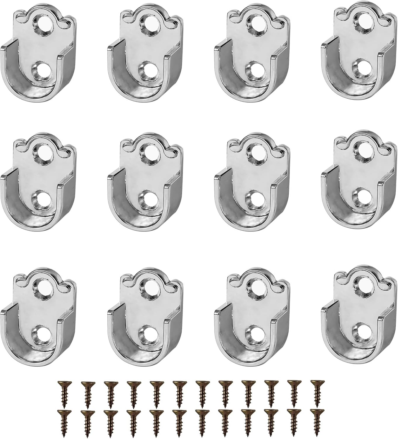 Soporte barra armario 12 pzas forma U para varilla 19mm