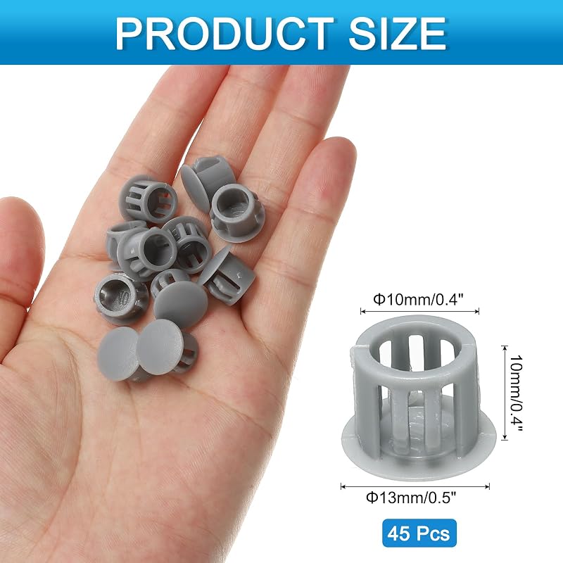 45 Tapones Plástico Nailon 2/5pulg para Taladro Tapas Muebles