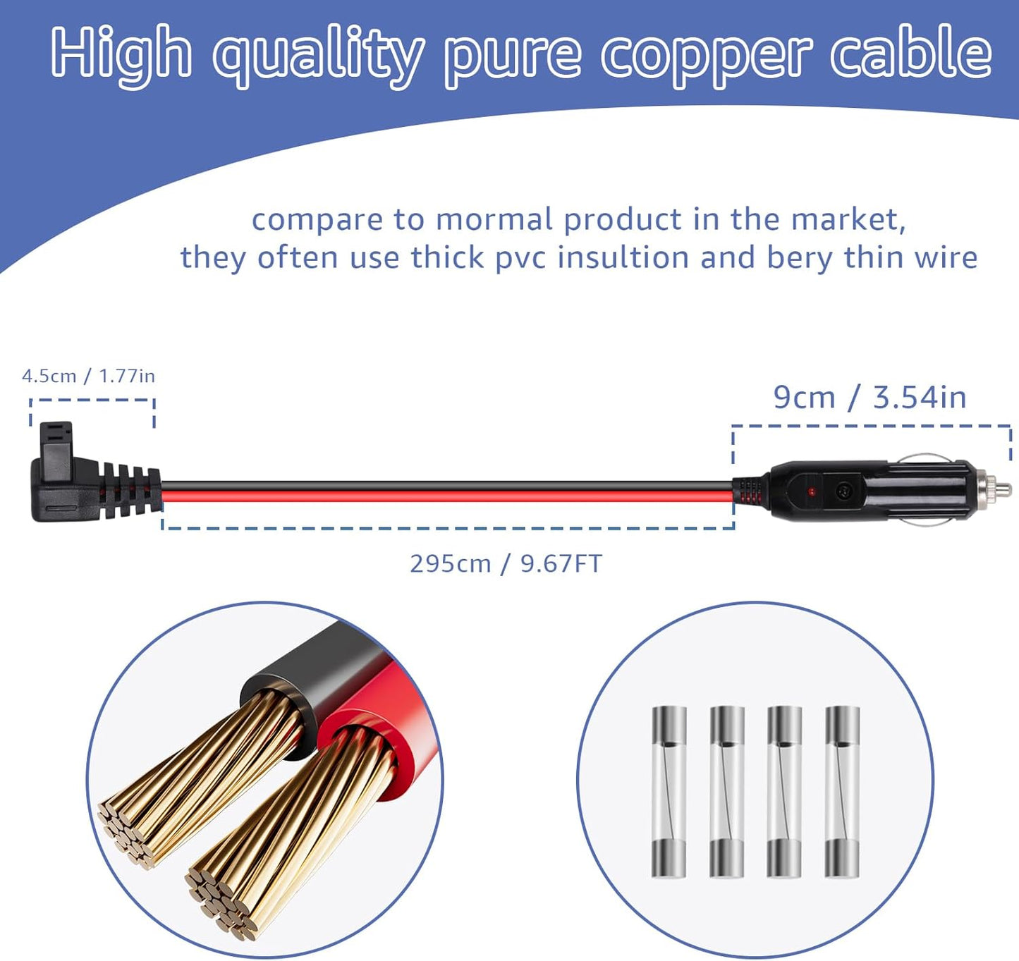 Cable alimentación refrigerador 12/24V comp Alpicool ICECO