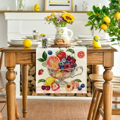Taza frutas cereza fresa decoración mesa verano 13x72pulg