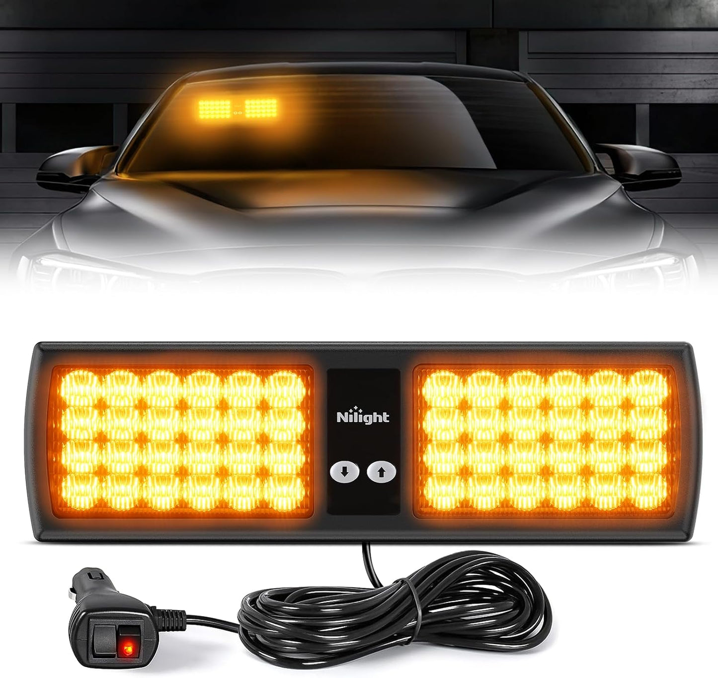 Luces estroboscópicas visera ámbar 48 LED para emergencia
