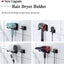 Soporte adhesivo para secador de pelo pared organizador baño negro