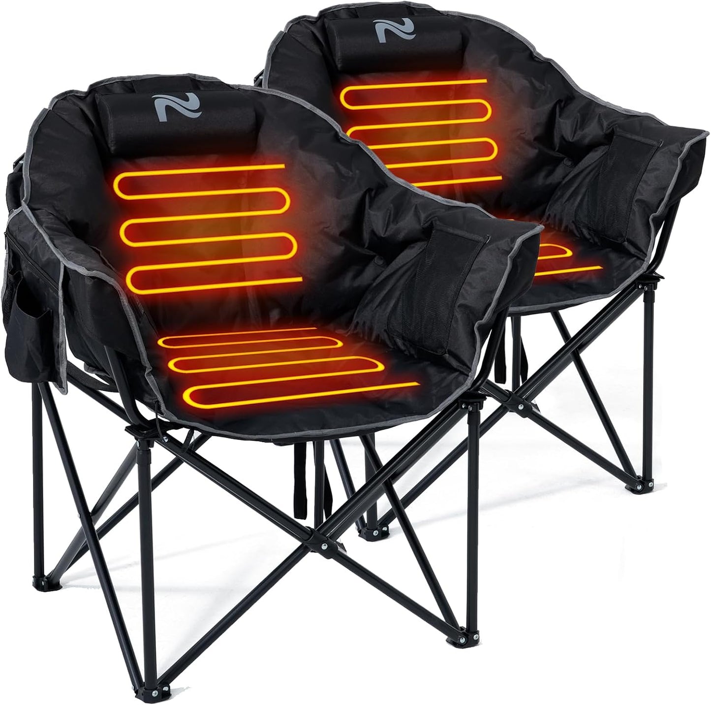 Silla camping plegable con calefacción redonda 3 niveles