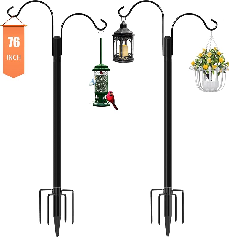 Bastón comedero pájaros 76pulg poste jardín 5 puntas