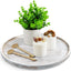 Bandeja redonda madera blanca 12pulg decorativa para mesa café