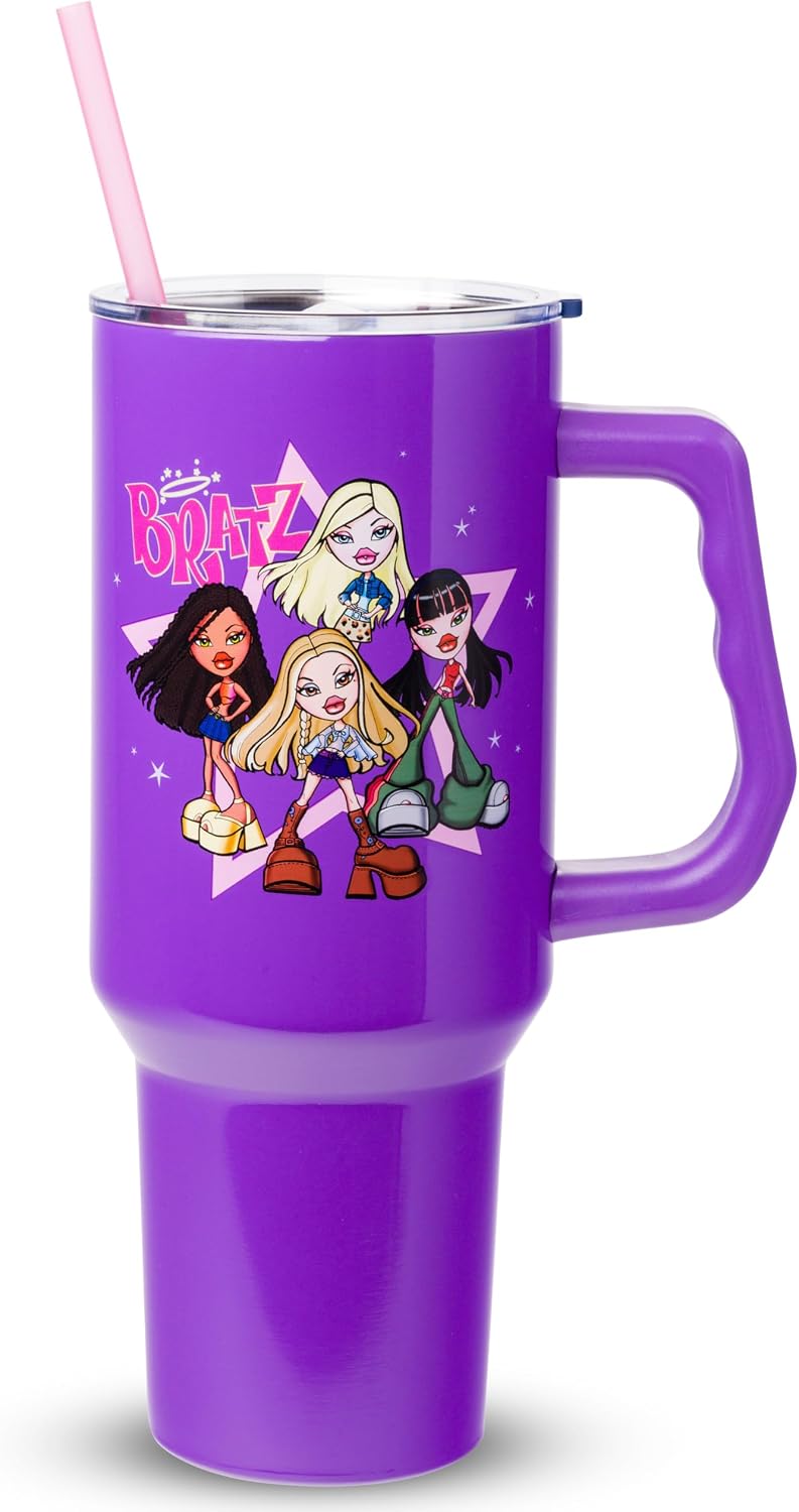 Vaso acero inox Bratz con asa pajilla 1180ml