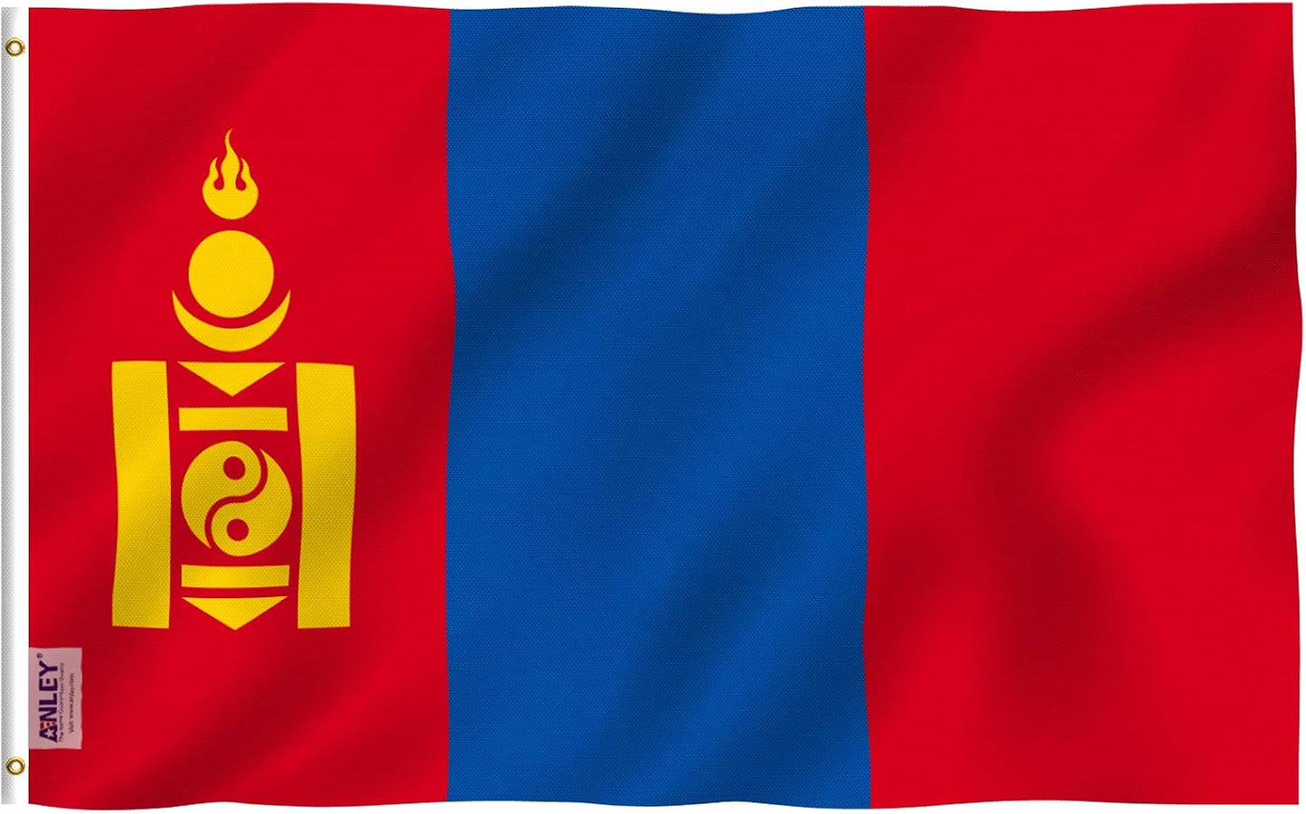 Bandera Mongolia 3x5ft poliéster cabecera lona doble costura