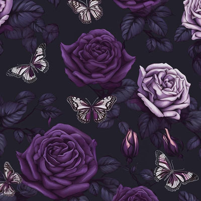 Papel tapiz mariposas moradas oscuras autoadhesivo extraíble