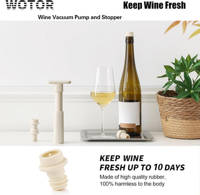 Tapones vacío silicona conservador vino 12 pzas crema