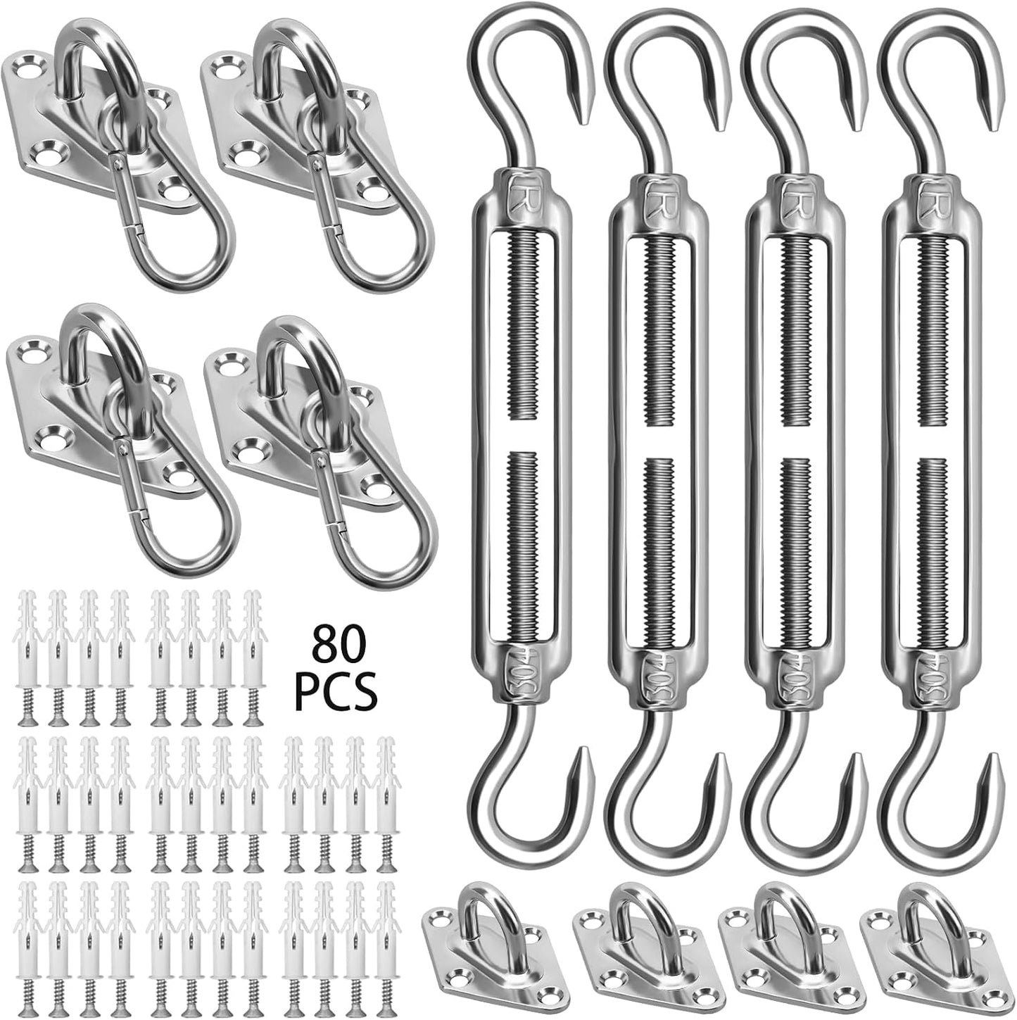 Kit accesorios velas sombra 6" acero inox para toldo patio