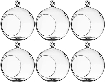 Globo terrario colgante 5x6pulg florero vidrio