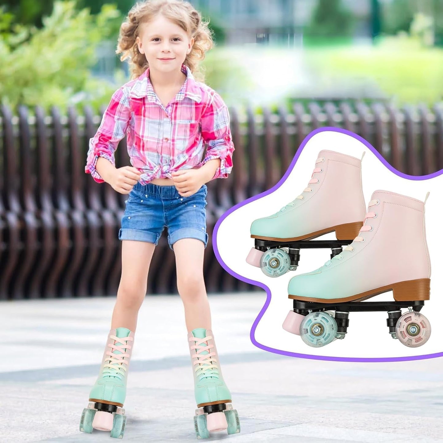 Patines mujer cuero ajustable interiores exteriores