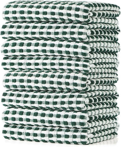 Paños cocina algodón absorbentes 16x26pulg 8 pzas verde
