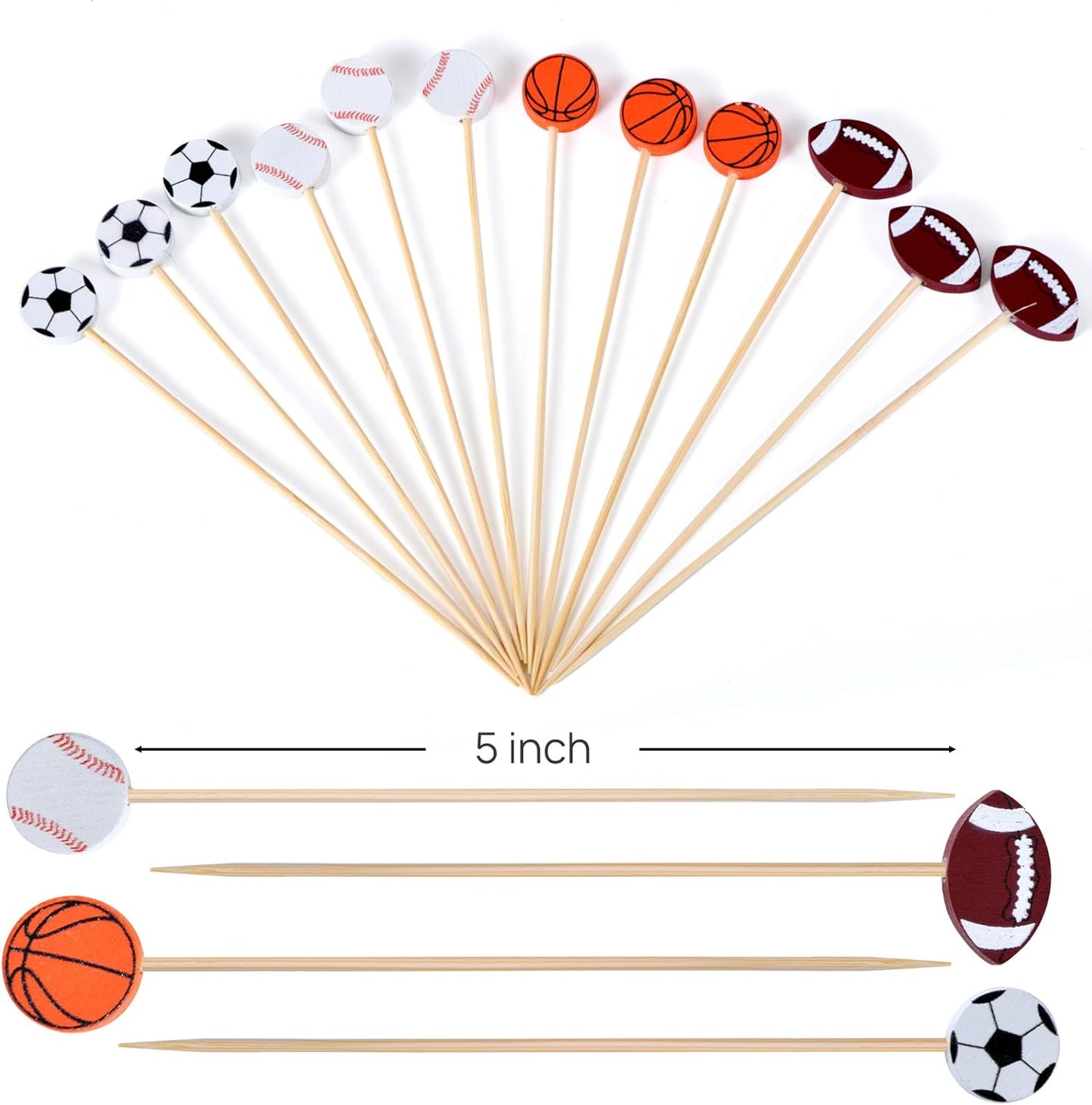 Paquete de 100 palillos de dientes de baloncesto de bambú