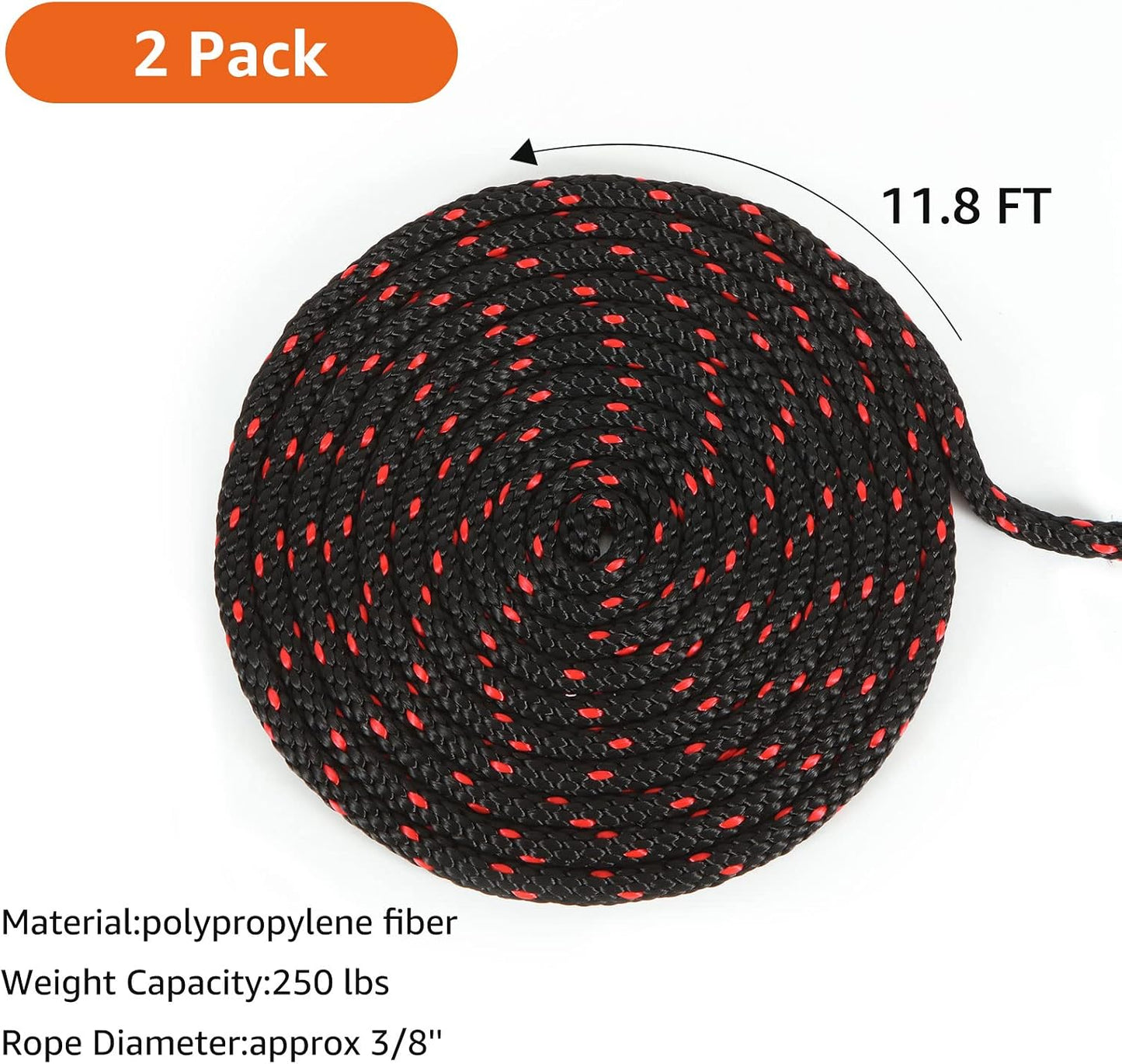 2 Pzas Correas Cuerda Amarre Kayak 3/8pulg Servicio Pesado