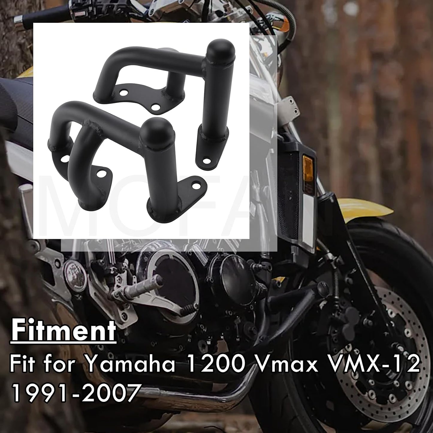 Barra choque carretera Yamaha Vmax 1200 VMX-12 91-07 negro