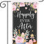 Bandera jardín poliéster texto 'happily ever after' boda