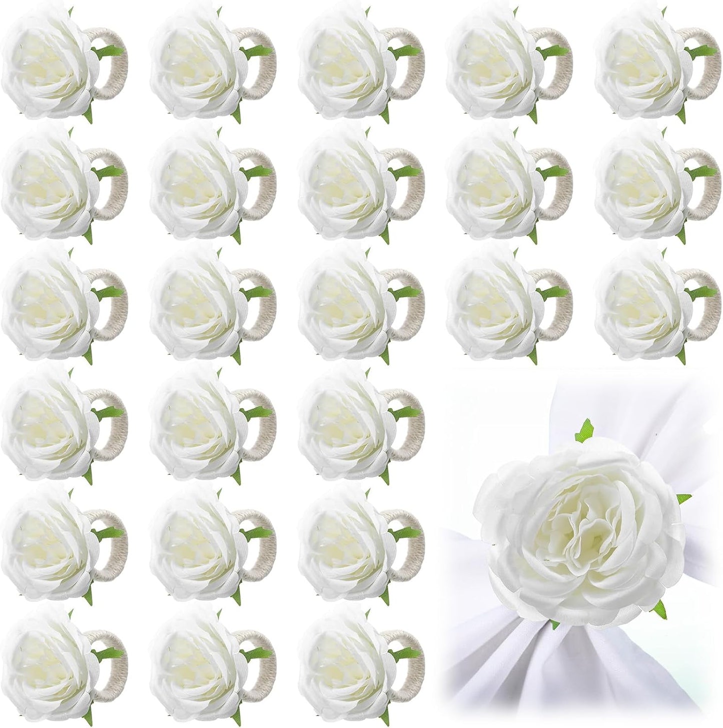 Servilletero floral peonía decoración mesa bodas cumpleaños