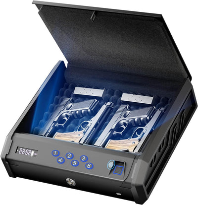Caja fuerte biométrica 4 s con huella, PIN y llave LCD para hogar