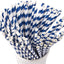 Pajitas papel biodegradable a rayas azules 144 uds