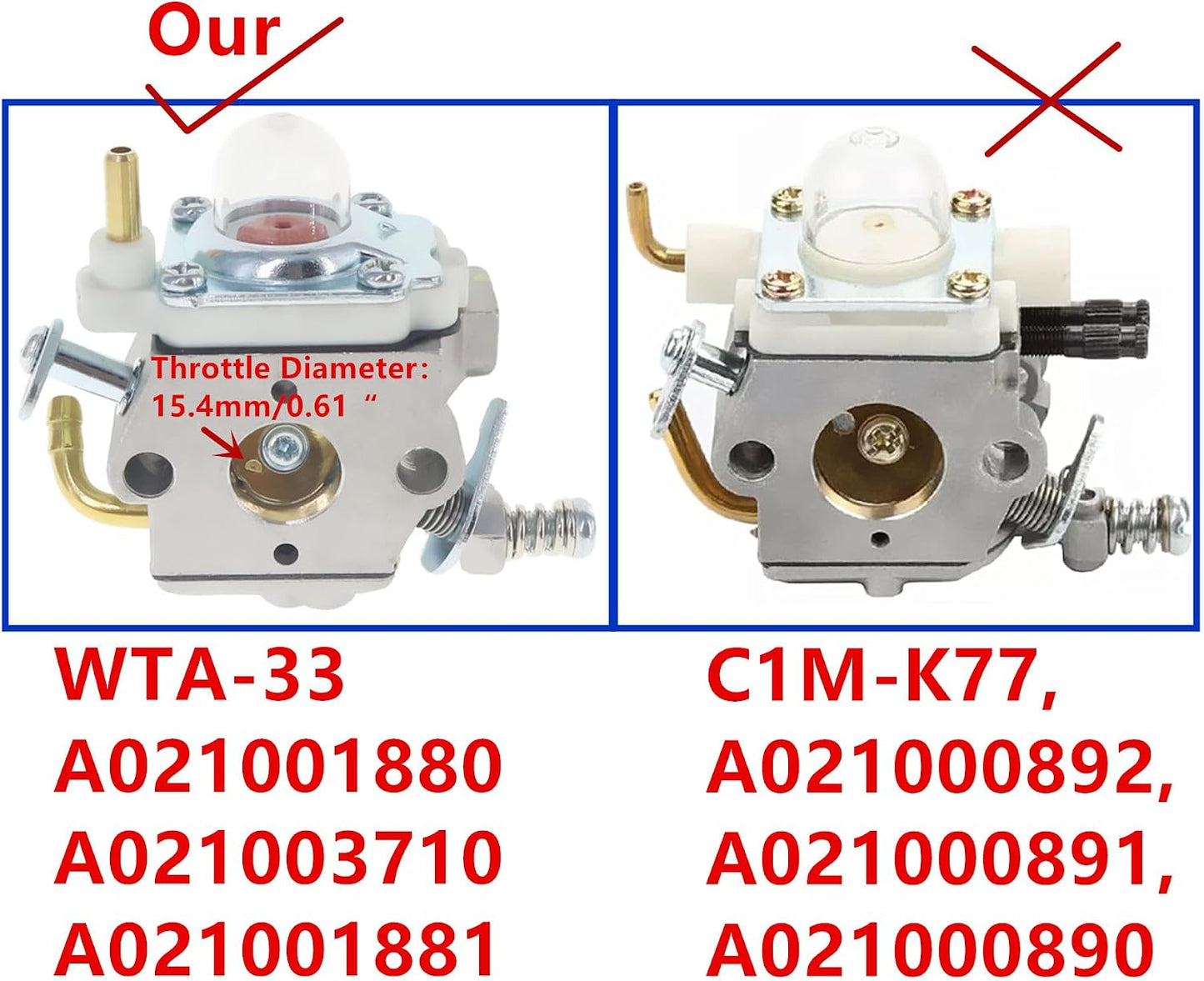 Carburador WTA-33 para soplador Echo PB-250