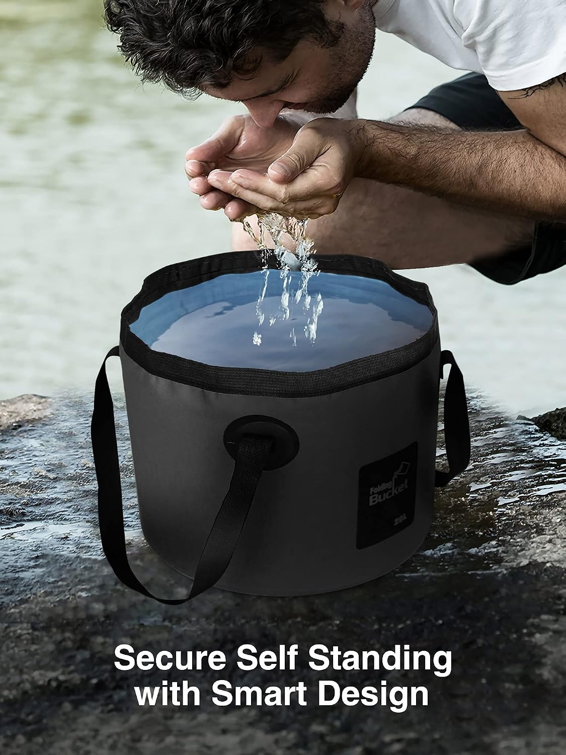 Cubo plegable 5gal portátil para pesca campamento