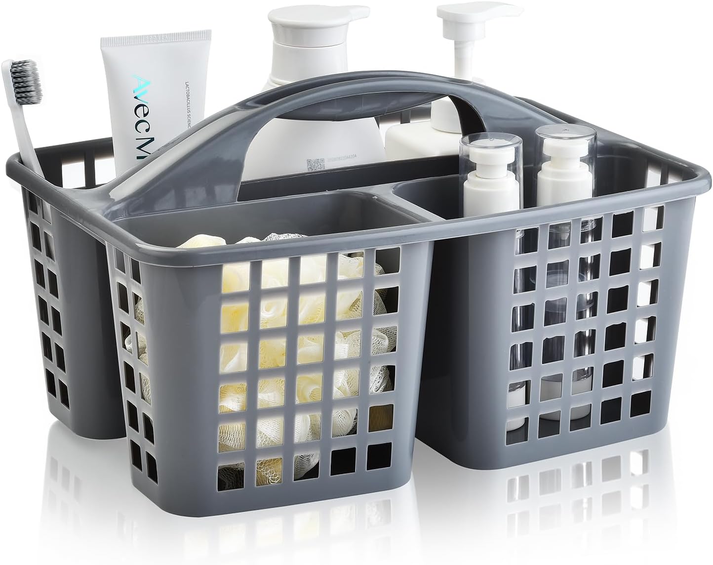 Cesta ducha plástico 3 compartimentos organiz. gris