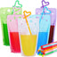 25 Bolsas Bebidas Coloridas con Pajita para Adultos