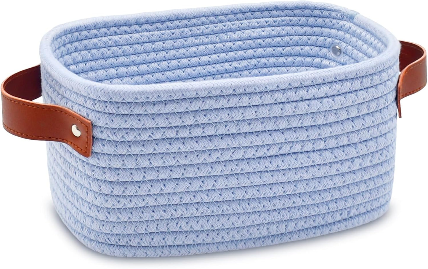Cesta almacenamiento XS tejida algodón asa decorativa