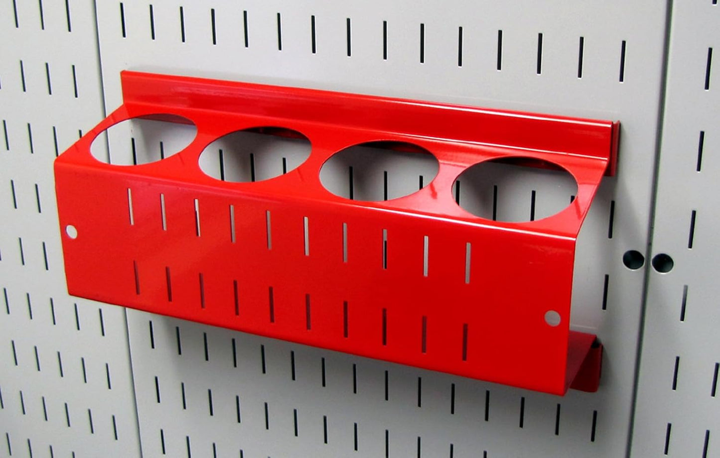 Soporte latas aerosol ranurado rojo