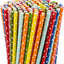 200 Pajitas Papel Biodegradables Multicolor para Fiesta Navidad