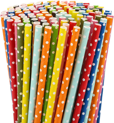 200 Pajitas Papel Biodegradables Multicolor para Fiesta Navidad