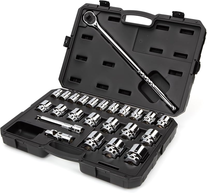 Set llaves vaso trinquete 6 puntos 24 pzas 3/4-2pulg