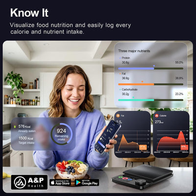 Báscula cocina inteligente con app 27 nutrientes