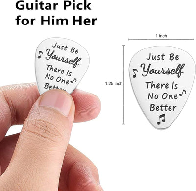 Púas guitarra acero inox con frases inspiradoras