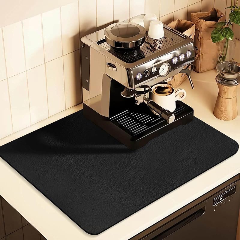 Tapete goma absorbente para encimera café 17x31.5pulg negro