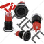 Interruptor botón pestillo 0.748pulg 110-220V LED
