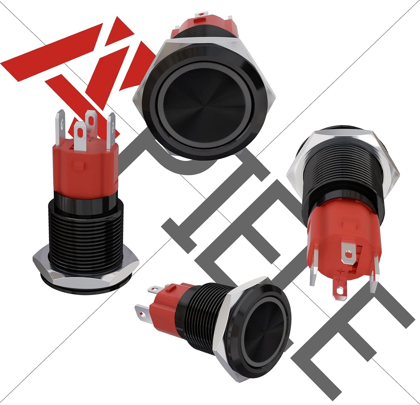 Interruptor botón pestillo 0.748pulg 110-220V LED