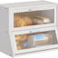 Panera doble capa bambú encimera cocina contenedor pan