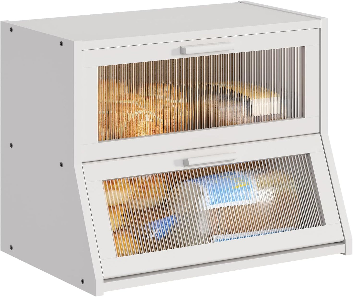 Panera doble capa bambú encimera cocina contenedor pan